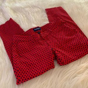 Old Navy Pants Red Navy Polka Dot Ankle Pants